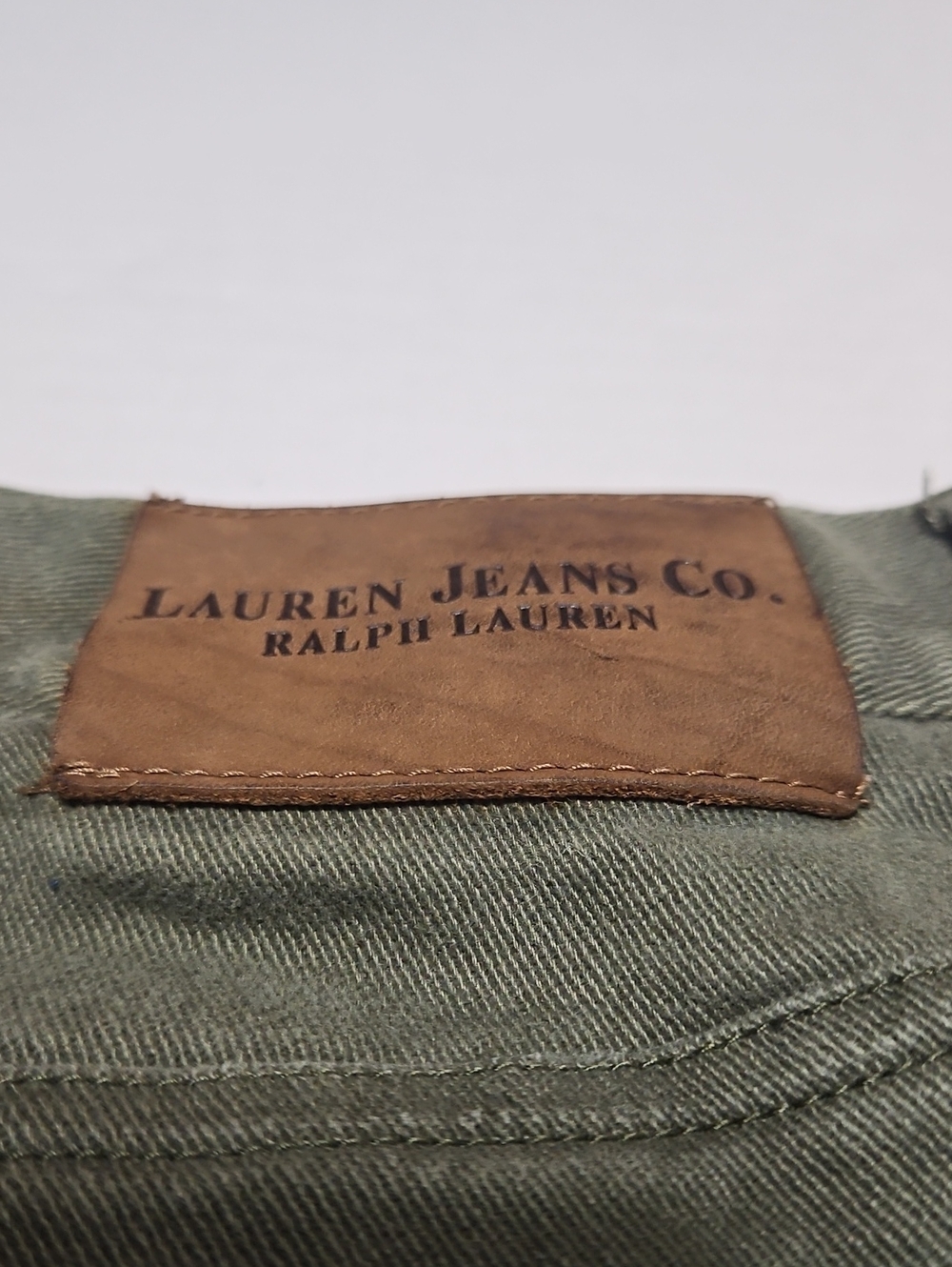 Lauren Jean Co Women's Dark Olive Green Straight Leg Jeans Pants Size 12 - Picture 11 of 13